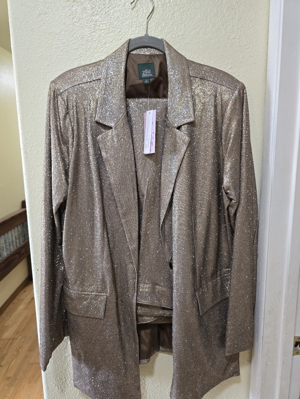 Wild Fable Sparkle Suit in Champagne Gold